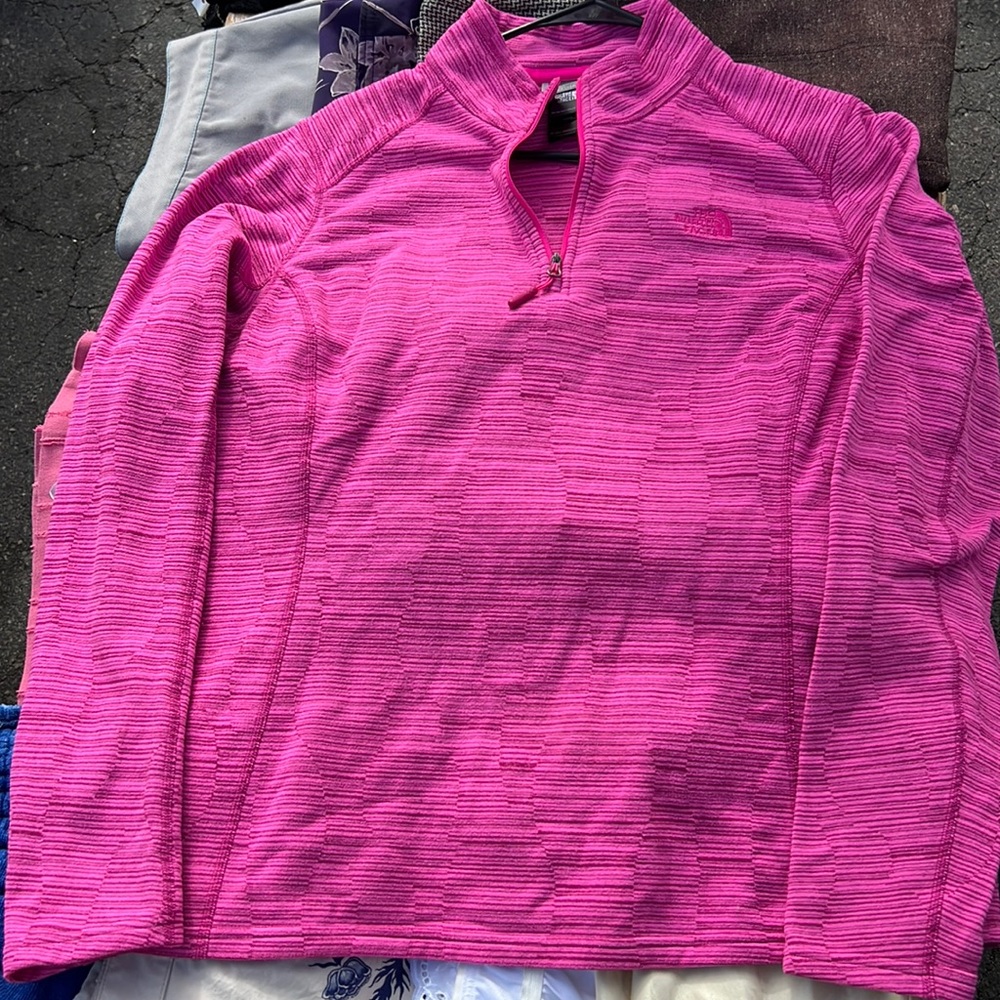 North face pink neck zip jacket. Size XXL